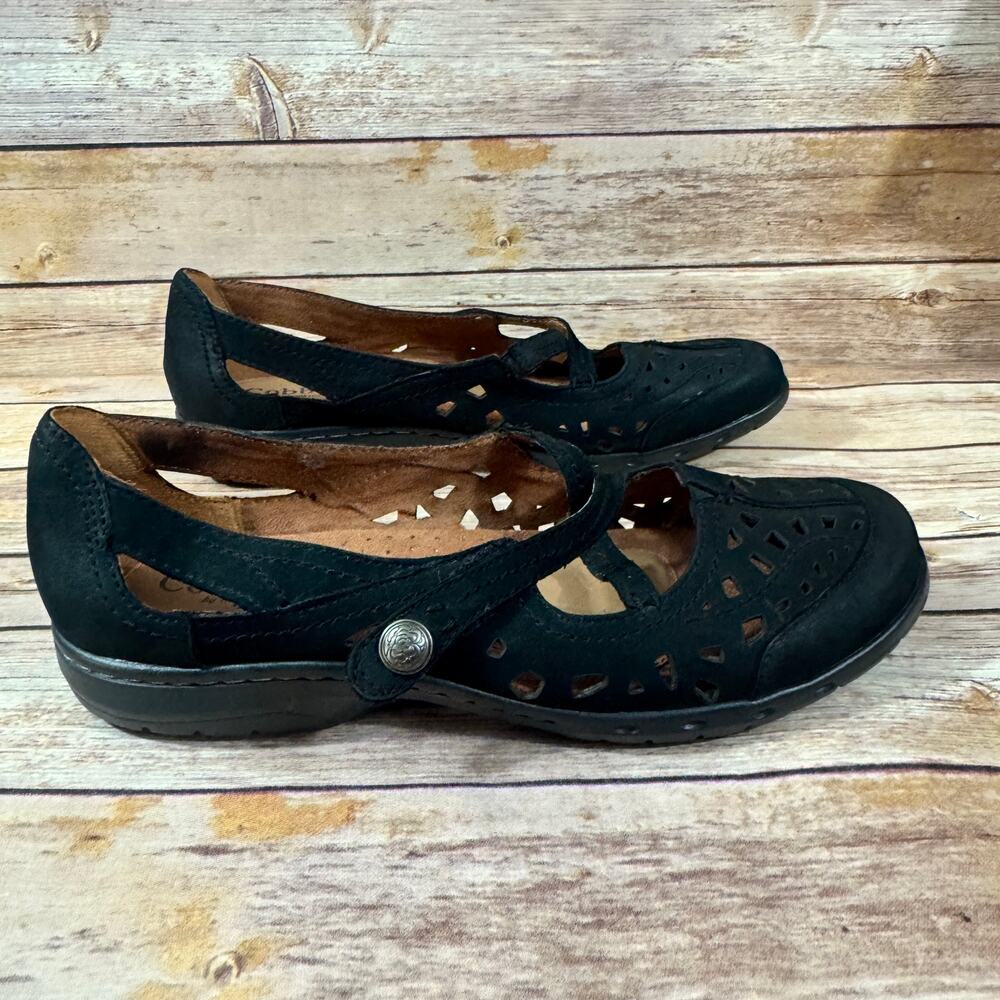 Cobb Hill by New Balance Black Suede Cutout Mary Jane Flats, 11w